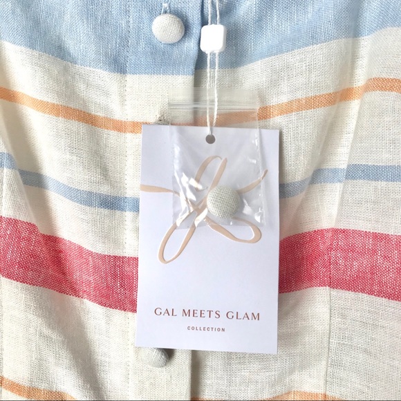 NWT Gal Meets Glam Striped Linen blend mid… - Picture 4 of 6
